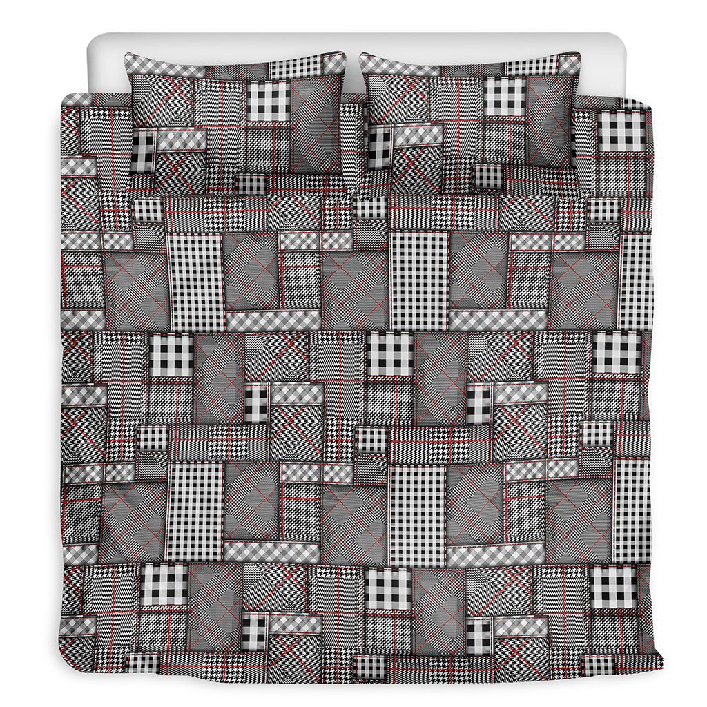 Glen Plaid Patchwork Pattern Print Duvet Cover Bedding Set