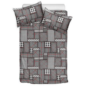 Glen Plaid Patchwork Pattern Print Duvet Cover Bedding Set