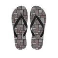 Glen Plaid Patchwork Pattern Print Flip Flops