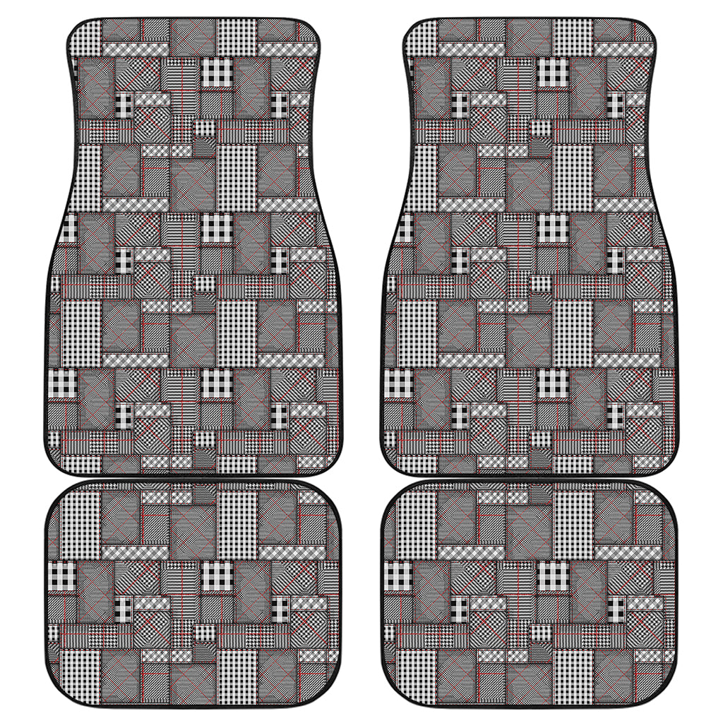 Glen Plaid Patchwork Pattern Print Front and Back Car Floor Mats
