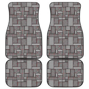 Glen Plaid Patchwork Pattern Print Front and Back Car Floor Mats