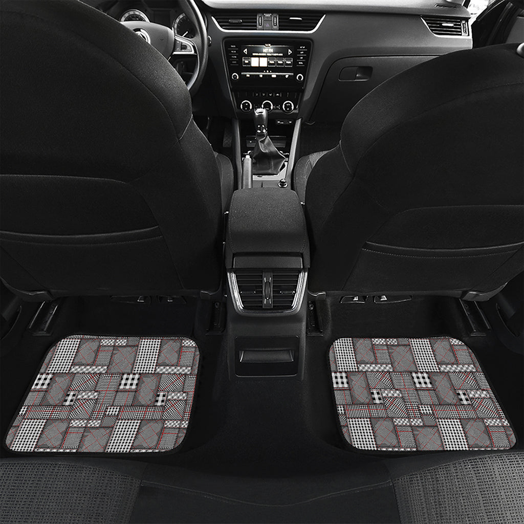 Glen Plaid Patchwork Pattern Print Front and Back Car Floor Mats