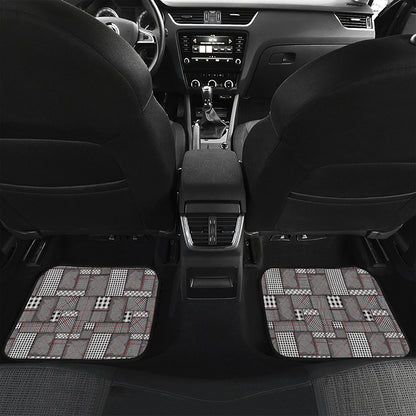 Glen Plaid Patchwork Pattern Print Front and Back Car Floor Mats