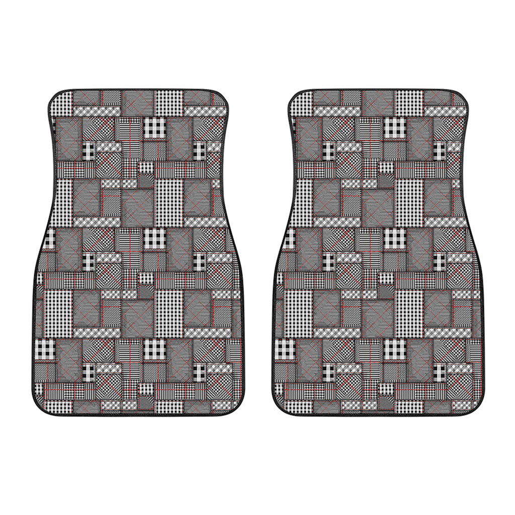 Glen Plaid Patchwork Pattern Print Front Car Floor Mats