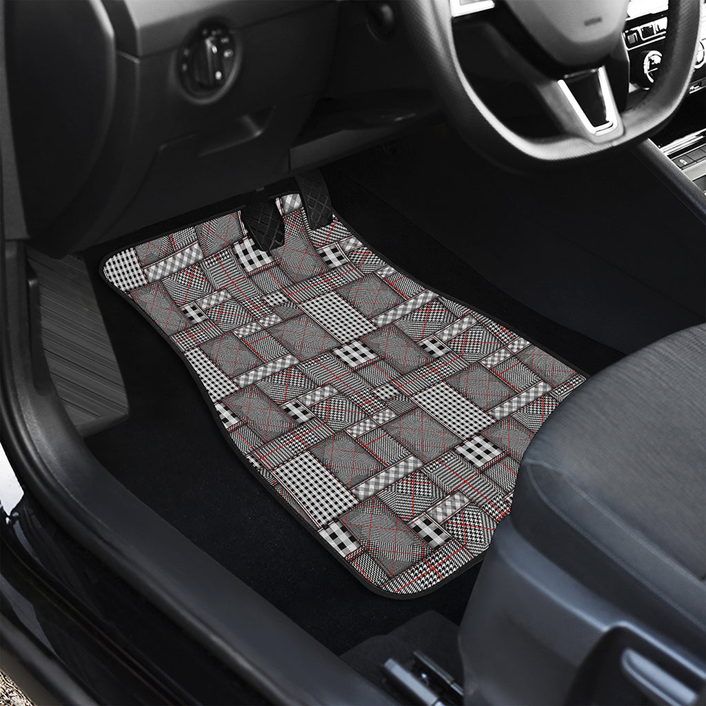 Glen Plaid Patchwork Pattern Print Front Car Floor Mats