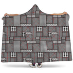 Glen Plaid Patchwork Pattern Print Hooded Blanket