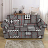 Glen Plaid Patchwork Pattern Print Loveseat Slipcover