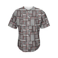 Glen Plaid Patchwork Pattern Print Men's Baseball Jersey