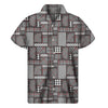 Glen Plaid Patchwork Pattern Print Men's Short Sleeve Shirt