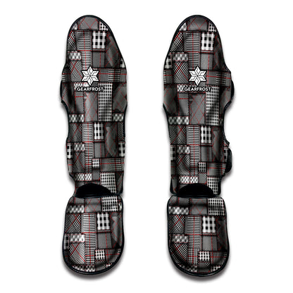 Glen Plaid Patchwork Pattern Print Muay Thai Shin Guard