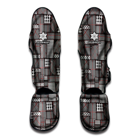 Glen Plaid Patchwork Pattern Print Muay Thai Shin Guard