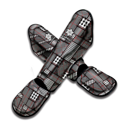 Glen Plaid Patchwork Pattern Print Muay Thai Shin Guard