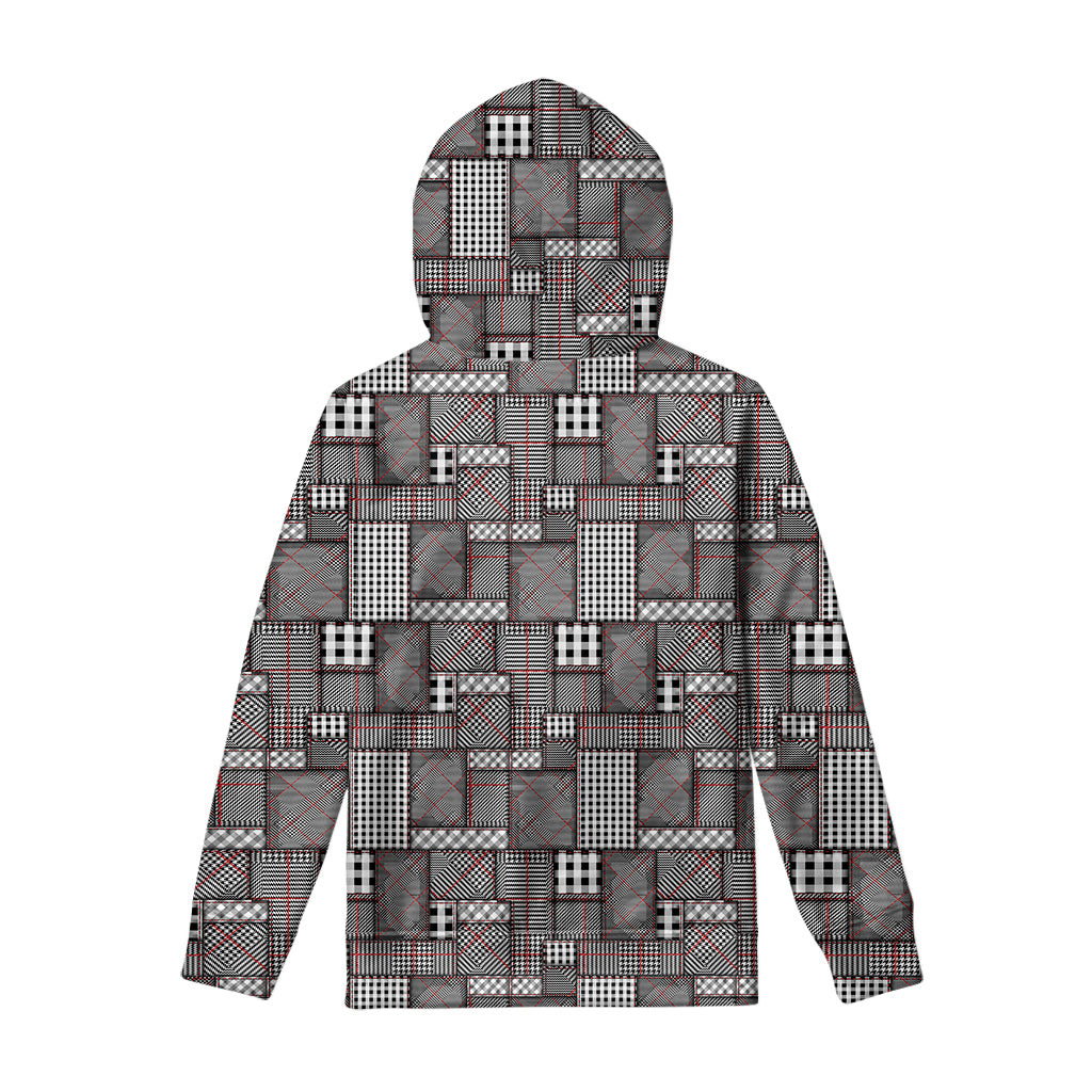 Glen Plaid Patchwork Pattern Print Pullover Hoodie