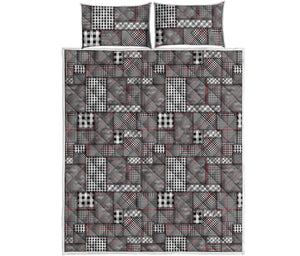 Glen Plaid Patchwork Pattern Print Quilt Bed Set