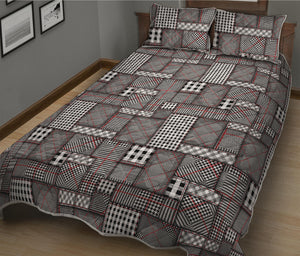 Glen Plaid Patchwork Pattern Print Quilt Bed Set