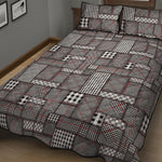 Glen Plaid Patchwork Pattern Print Quilt Bed Set