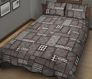 Glen Plaid Patchwork Pattern Print Quilt Bed Set