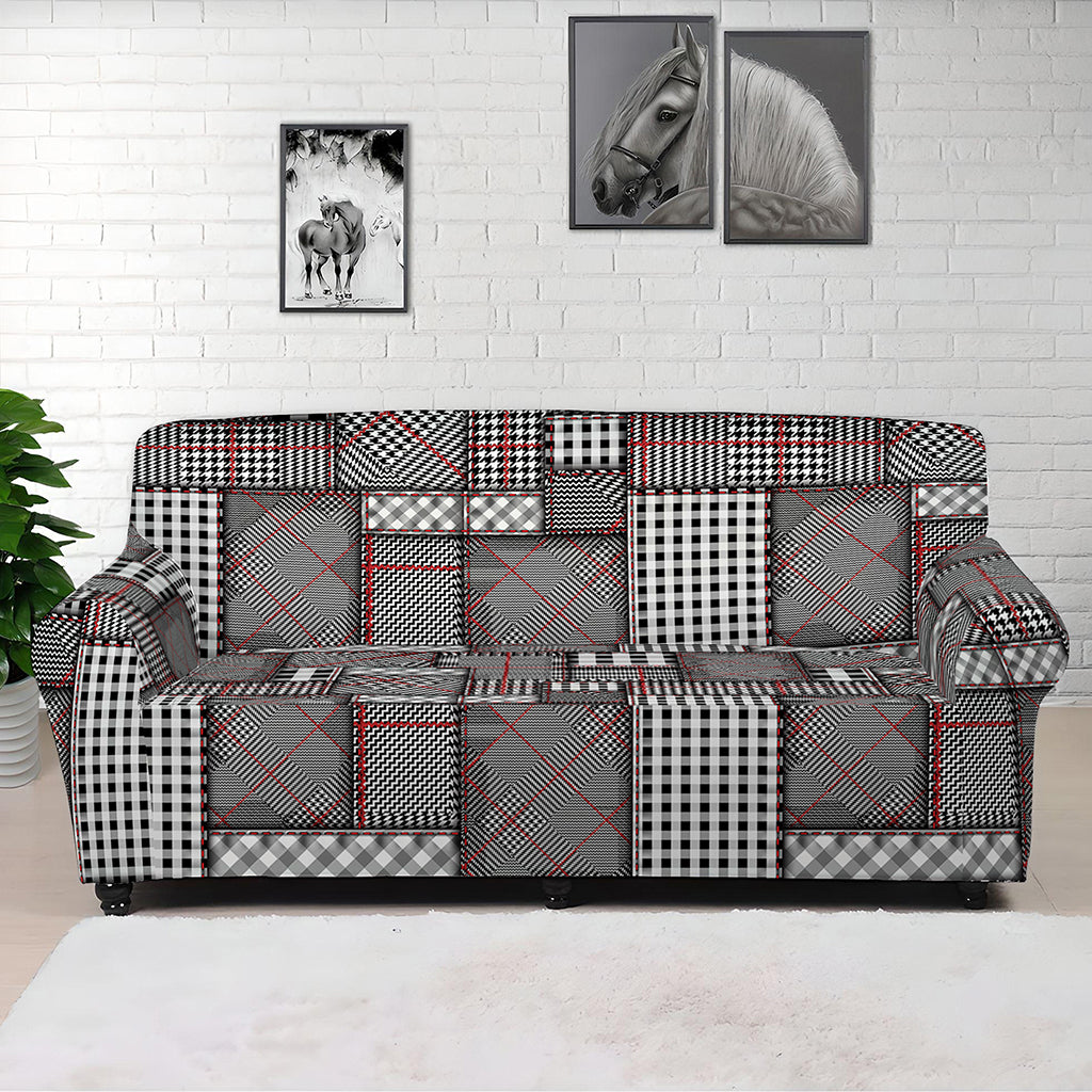 Glen Plaid Patchwork Pattern Print Sofa Cover