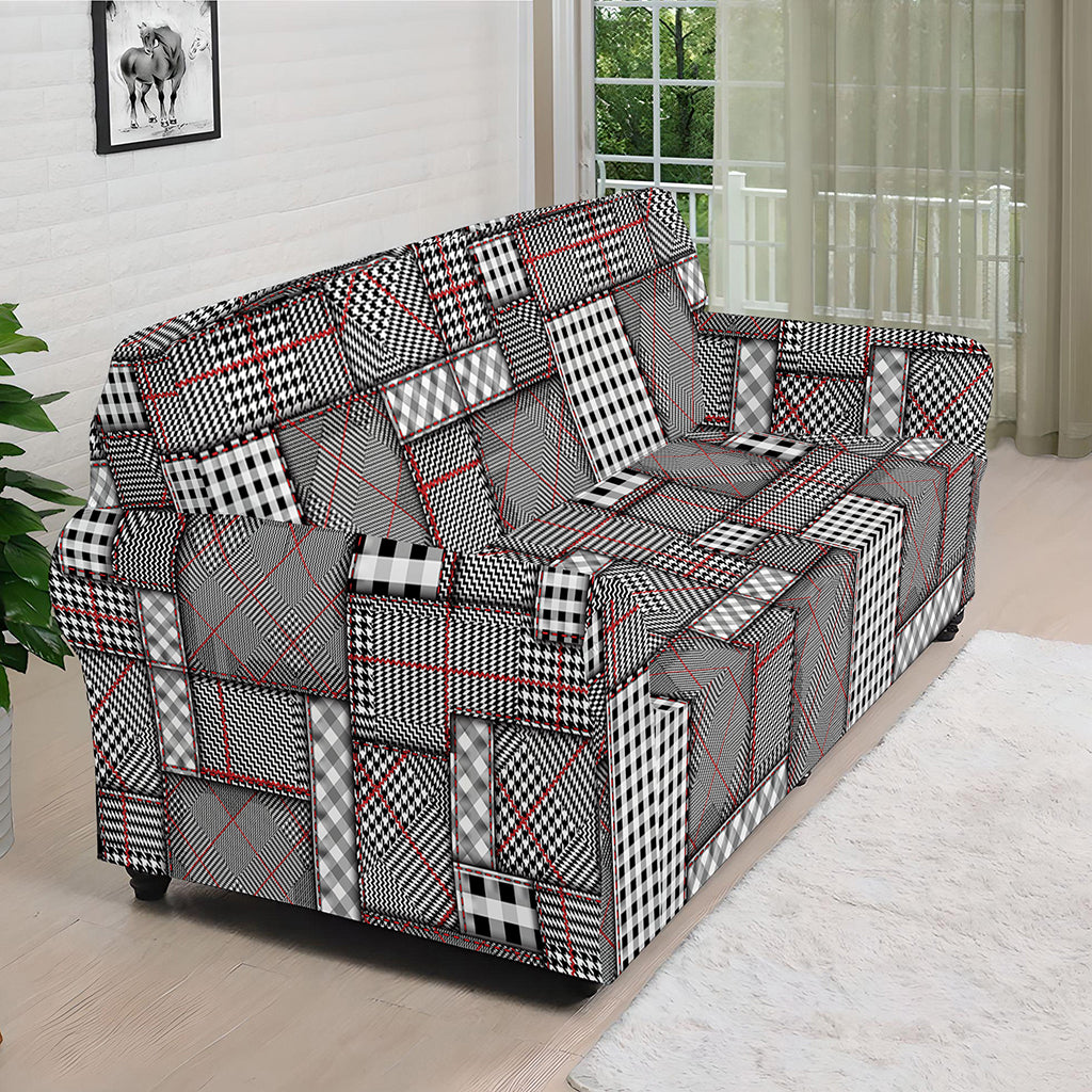 Glen Plaid Patchwork Pattern Print Sofa Cover