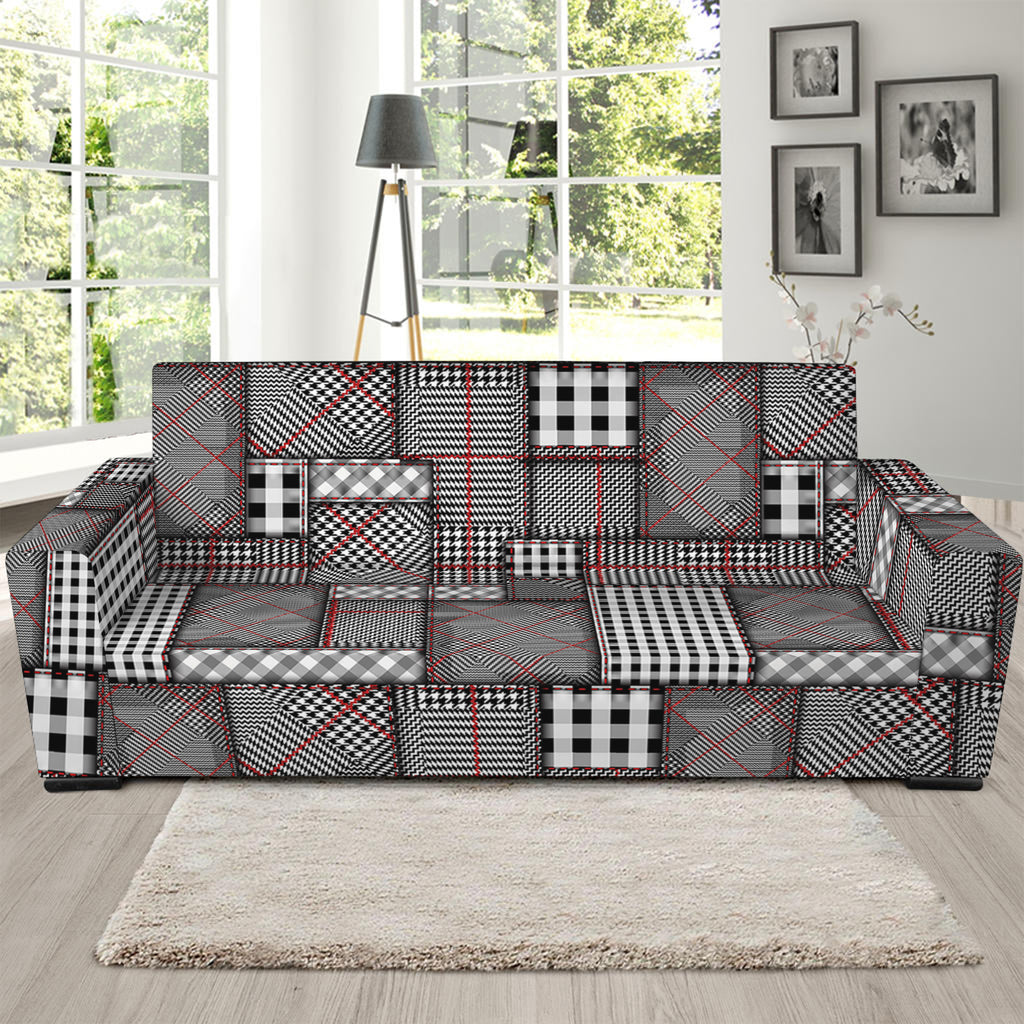 Glen Plaid Patchwork Pattern Print Sofa Slipcover