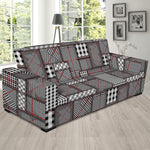 Glen Plaid Patchwork Pattern Print Sofa Slipcover