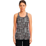 Glen Plaid Patchwork Pattern Print Women's Racerback Tank Top