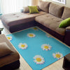 Glitch Daisy Flower Print Area Rug