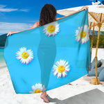 Glitch Daisy Flower Print Beach Sarong Wrap