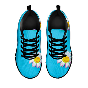 Glitch Daisy Flower Print Black Sneakers