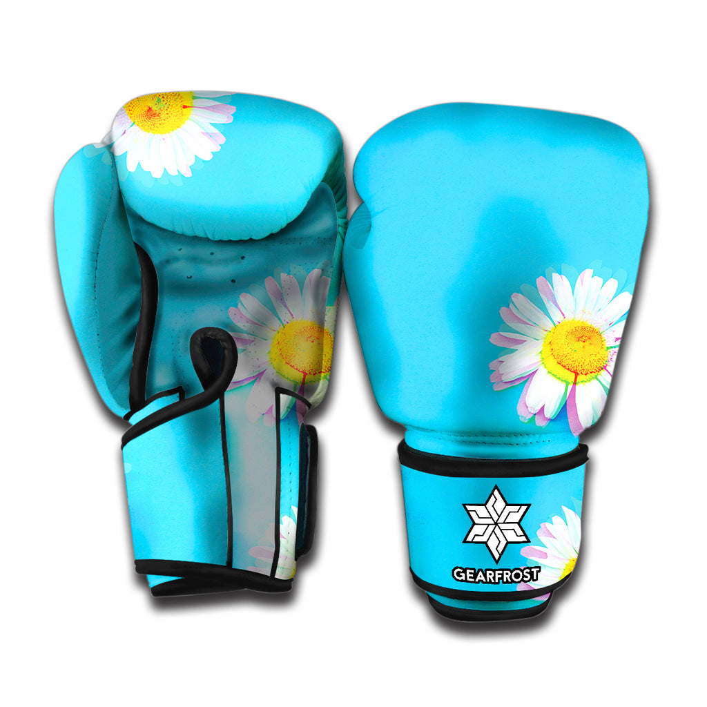 Glitch Daisy Flower Print Boxing Gloves