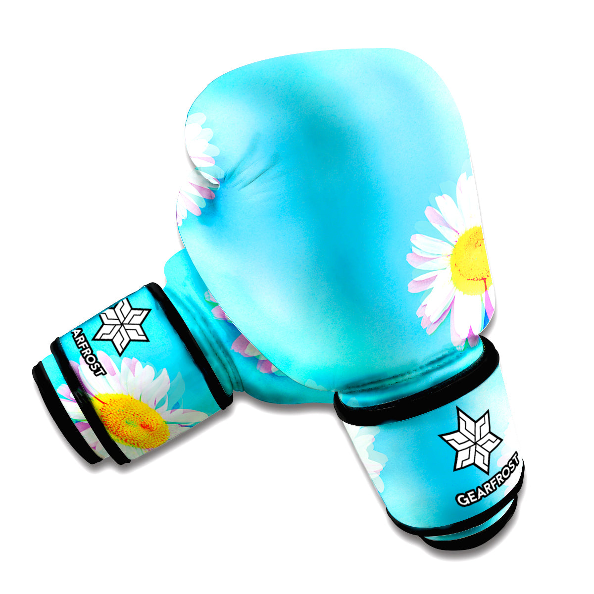 Glitch Daisy Flower Print Boxing Gloves