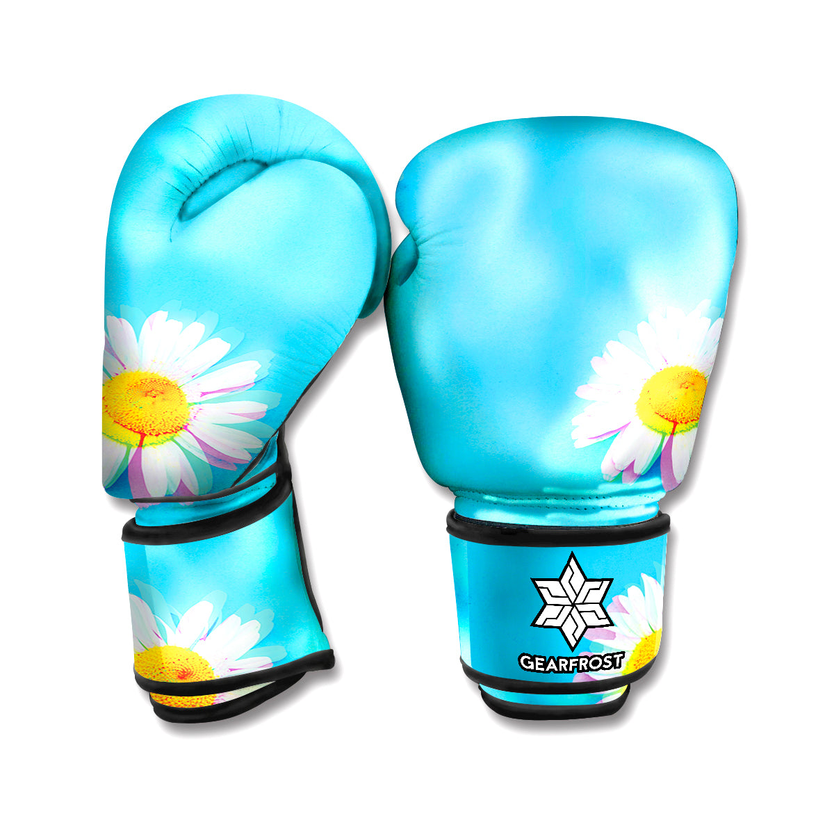 Glitch Daisy Flower Print Boxing Gloves