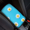 Glitch Daisy Flower Print Car Center Console Cover