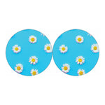 Glitch Daisy Flower Print Car Coasters