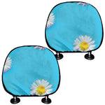 Glitch Daisy Flower Print Car Headrest Covers