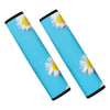 Glitch Daisy Flower Print Car Seat Belt Covers