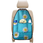 Glitch Daisy Flower Print Car Seat Organizers