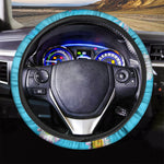 Glitch Daisy Flower Print Car Steering Wheel Cover