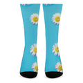 Glitch Daisy Flower Print Crew Socks