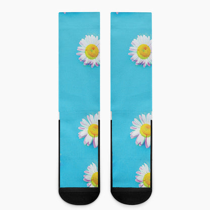 Glitch Daisy Flower Print Crew Socks