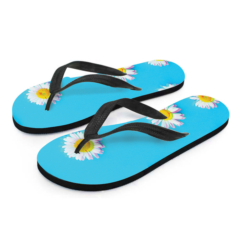 Glitch Daisy Flower Print Flip Flops