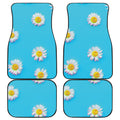 Glitch Daisy Flower Print Front and Back Car Floor Mats