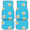 Glitch Daisy Flower Print Front and Back Car Floor Mats