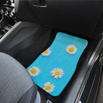 Glitch Daisy Flower Print Front and Back Car Floor Mats