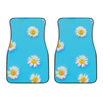 Glitch Daisy Flower Print Front Car Floor Mats