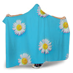 Glitch Daisy Flower Print Hooded Blanket