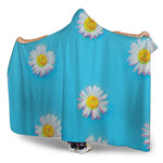 Glitch Daisy Flower Print Hooded Blanket