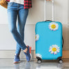 Glitch Daisy Flower Print Luggage Cover