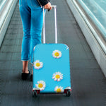 Glitch Daisy Flower Print Luggage Cover