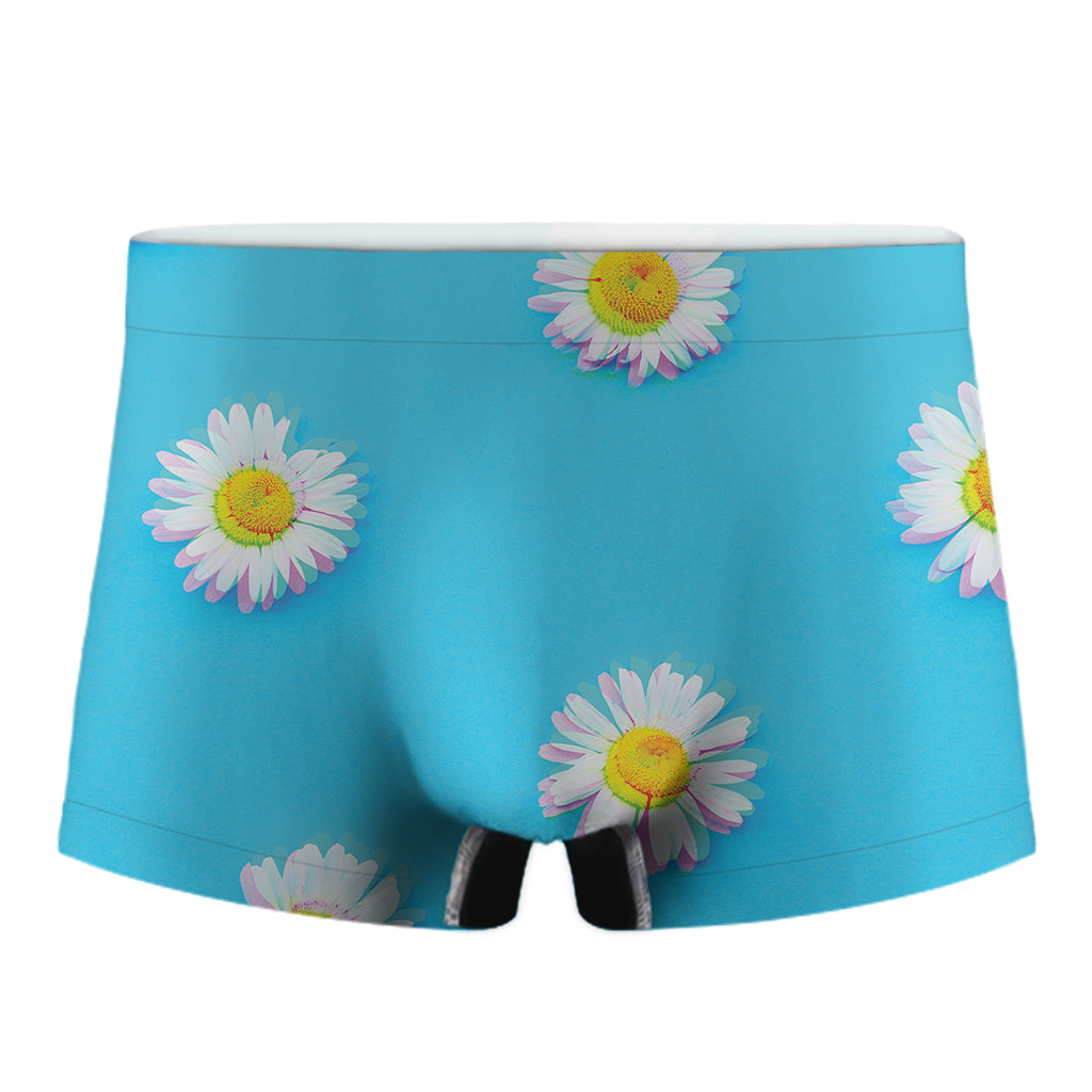 Glitch Daisy Flower Print Men's Boxer Briefs